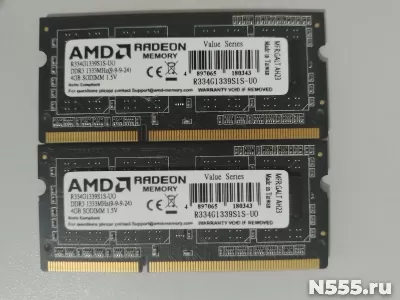 Оперативная память AMD SODIMM DDR3 8Gb (2 х 4Gb)